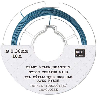 Draht Nylonummantelt türkis 0,38mm 10m von Rico Design