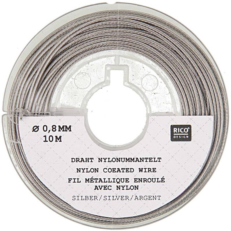 Edelstahlseide silber 0,80mm 10m von Rico Design