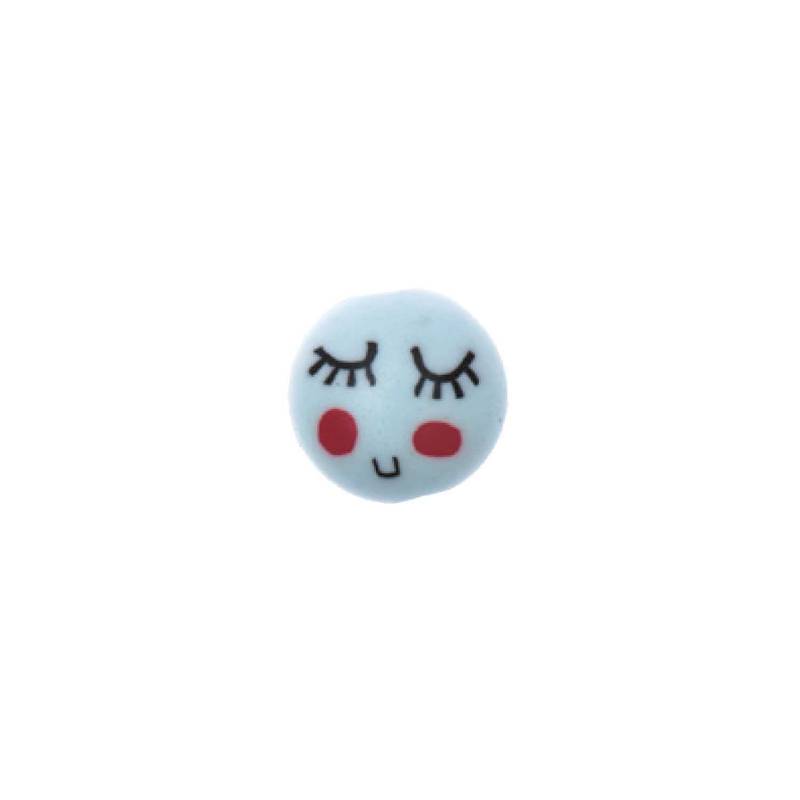 Glaskugel Gesicht weiß 12x8mm 10 Stück von Rico Design