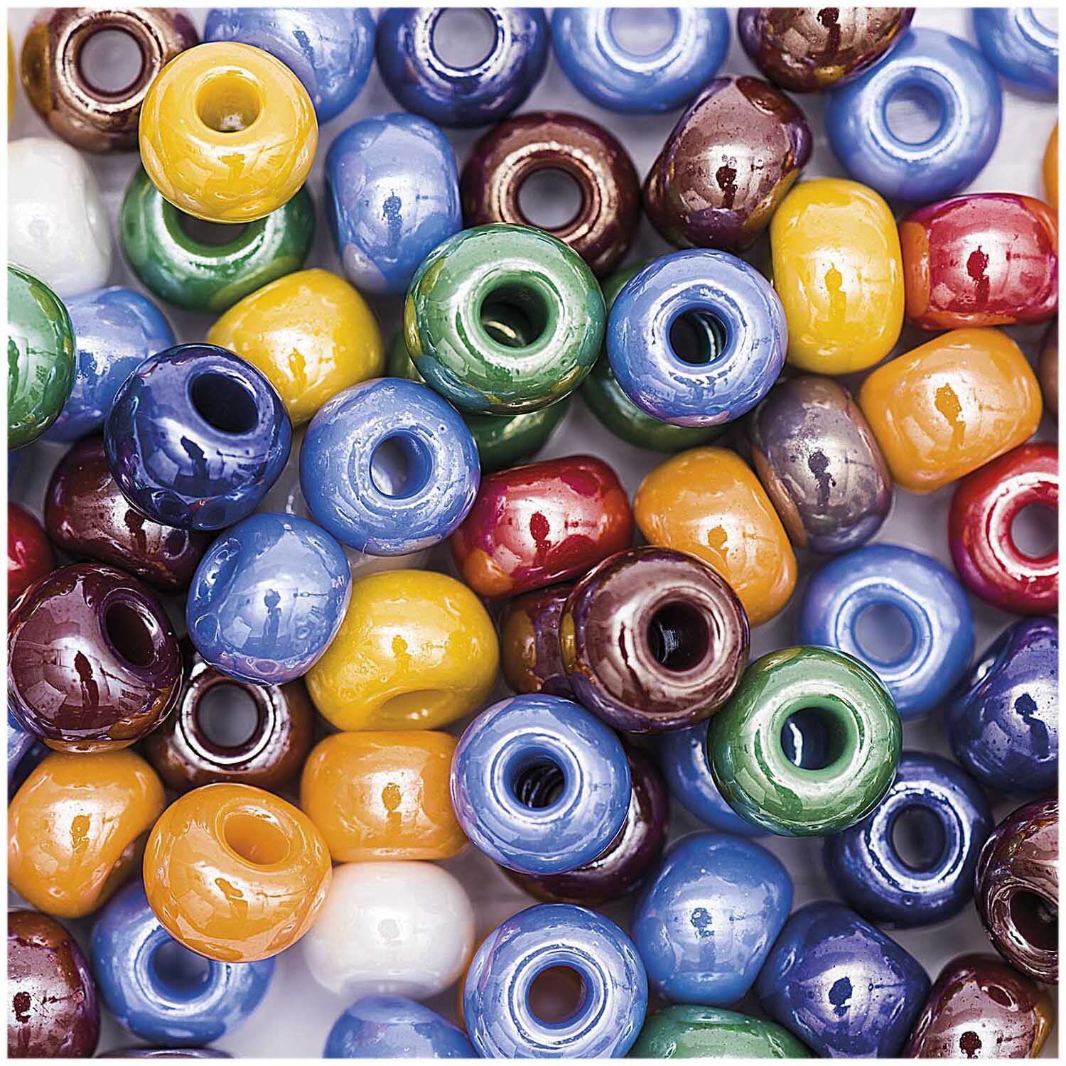 Glas-Perlen opak multicolor 8x5,5mm Glas-Perlen opak multicolor 8x5,5mm von Rico Design