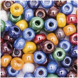 Glas-Perlen opak multicolor 8x5,5mm von Rico Design