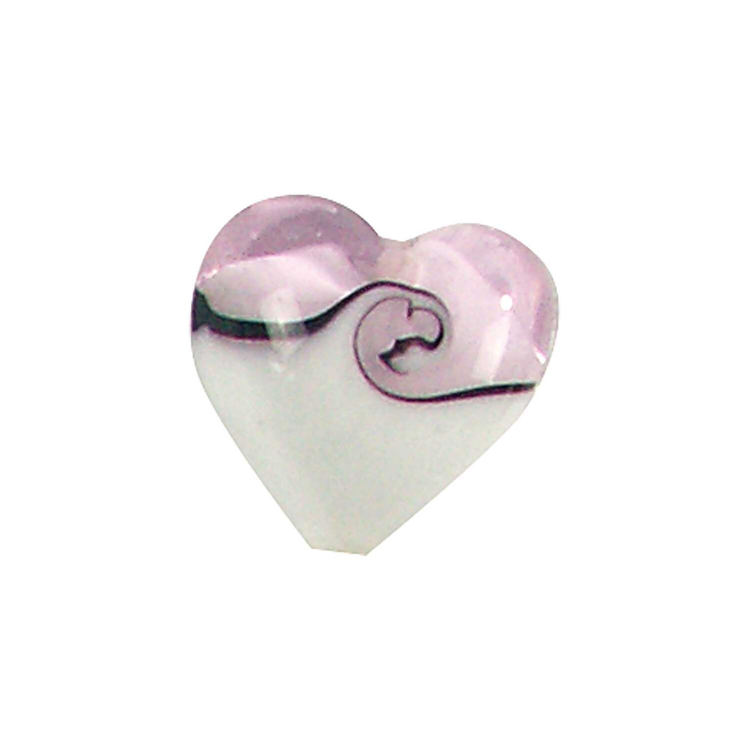 Herz rosa-weiß 13x13mm Glas 3 Stück Herz rosa-weiß 13x13mm Glas 3 Stück von Rico Design