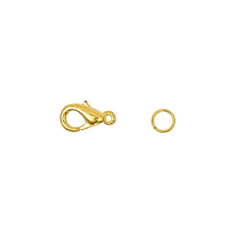 Karabiner mit 2 Federringen gold 12mm von Rico Design