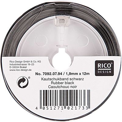 Kautschukband schwarz 1,2mm 20m Kautschukband schwarz 1,2mm 20m von Rico Design