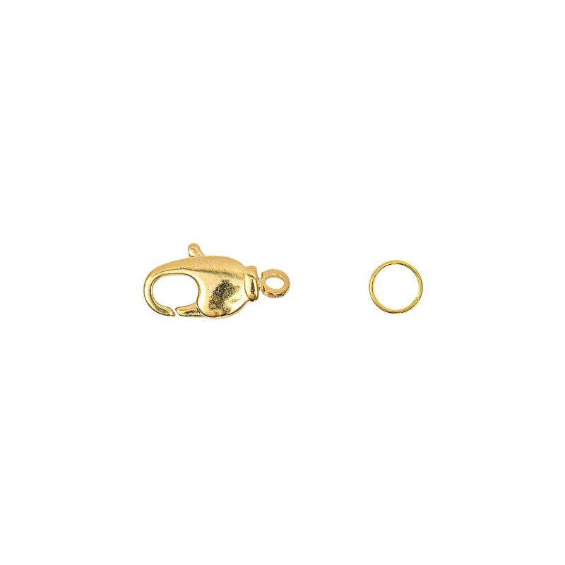 Karabiner mit Drehöse und 2 Federringen gold 14mm von Rico Design