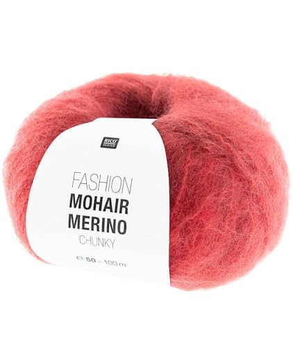 Rico Design Wollknäuel Fashion Mohair Merino Chunky – Farbe: 04 Rot von Rico Design