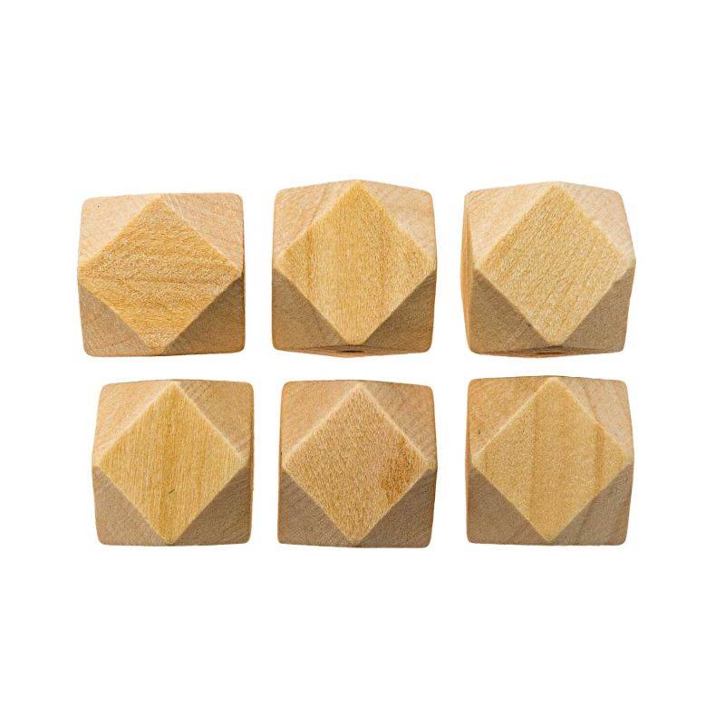 Holzperlen Diamant 2x2x2cm 6 Stück von Rico Design