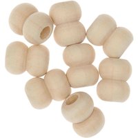Makramee Perlen Holz natur 17x22mm 8 Stück von Rico Design