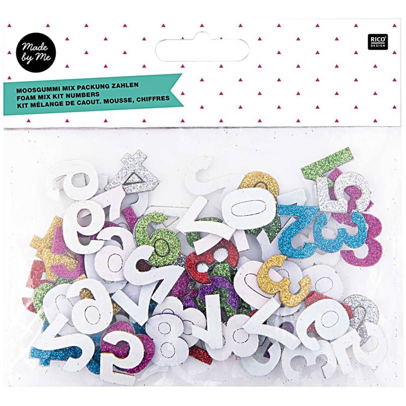 Rico Design Moosgummi Zahlen Glitter 2cm selbstklebend von Rico Design