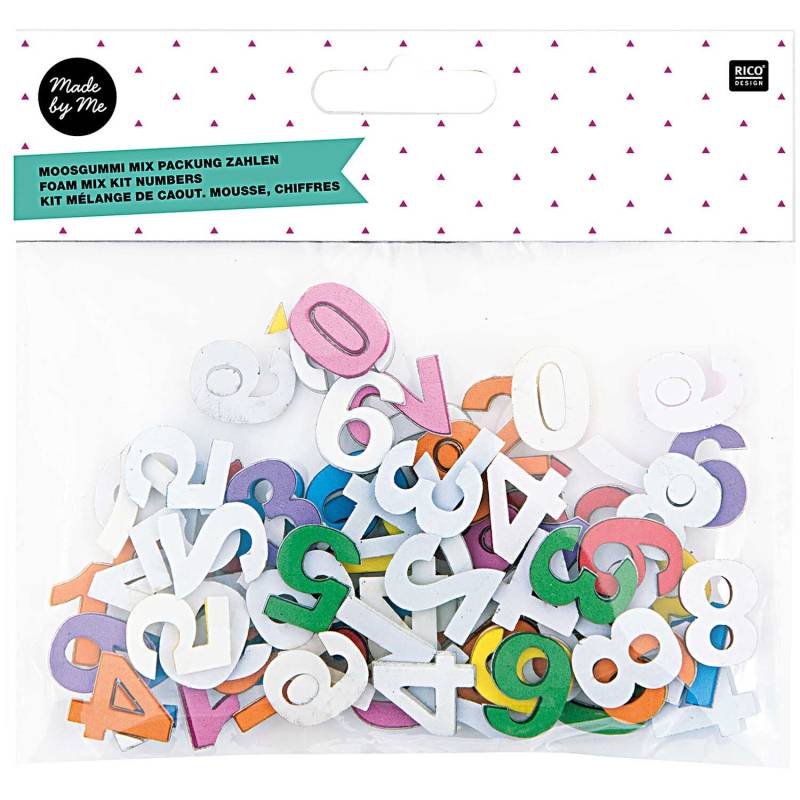 Rico Design Moosgummi Zahlen mehrfarbig 2cm selbstklebend von Rico Design