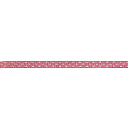 Made by Me | Ribbon Punkte klein pink-Gold 10mm 2m von Rico Design