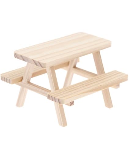 Miniatur Tisch mit Bänken - 8 x 6 x 7,5 cm von Rico Design