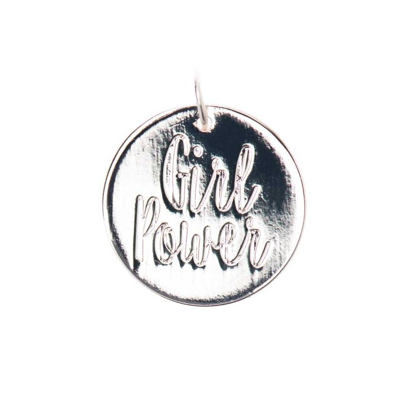 Mix it Up - Jewellery Anhänger Scheibe Girl Power silber Ø17mm von Rico Design