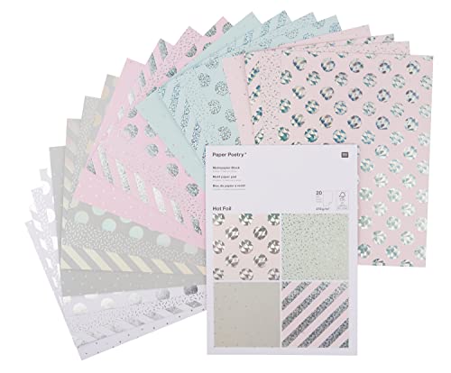 Rico Design Motivblock 'Hot Foil holografisch' Designpapier 20.9 x 29.3 cm, 20 Blätter, weiß, Glanz Rico Design Motivblock 'Hot Foil holografisch' Designpapier 20.9 x 29.3 cm, 20 Blätter, weiß, Glanz von Rico Design