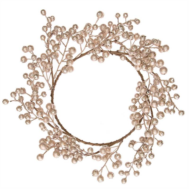 Beerenkranz mit Glitter champagner-gold Ø17cm Beerenkranz mit Glitter champagner-gold Ø17cm von Rico Design