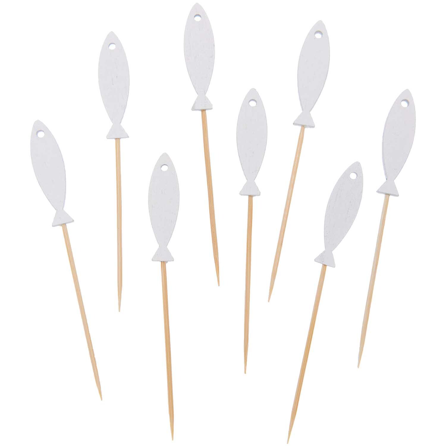 Deko-Picker Fisch weiß 8cm 8 Stück Deko-Picker Fisch weiß 8cm 8 Stück von Rico Design