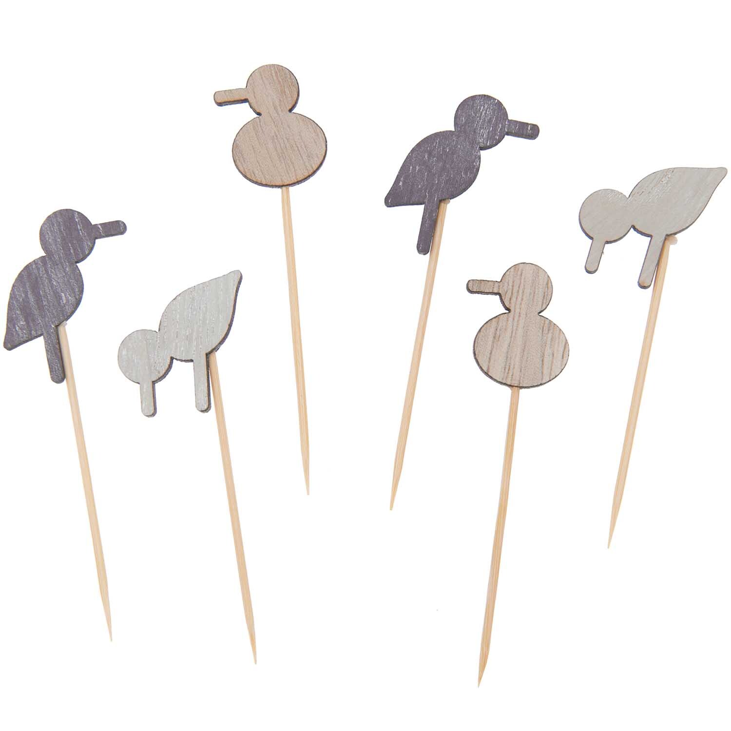 Deko-Picker Möwe Mix natur 6,6-7,3cm 6 Stück von Rico Design