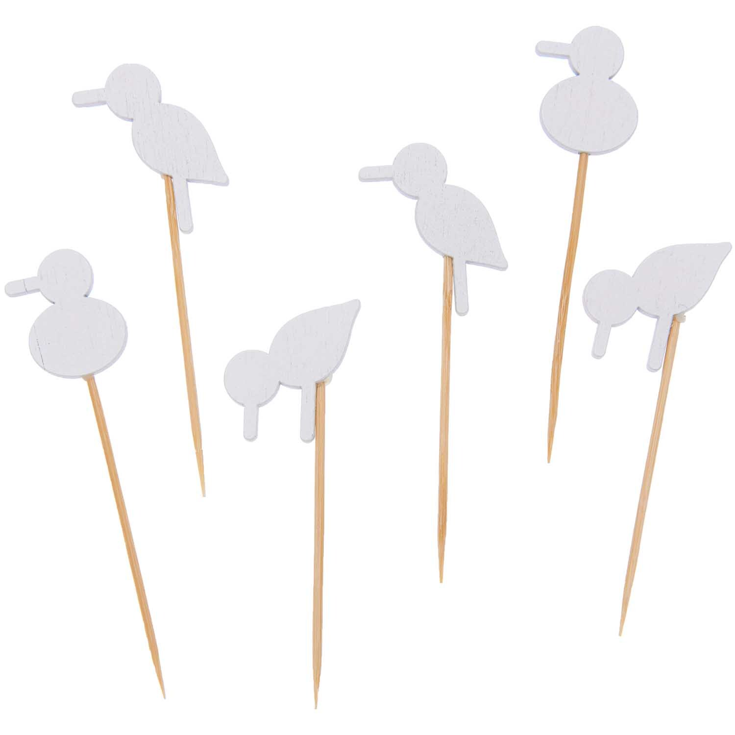 Deko-Picker Möwe Mix weiß 6,6-7,3cm 6 Stück von Rico Design