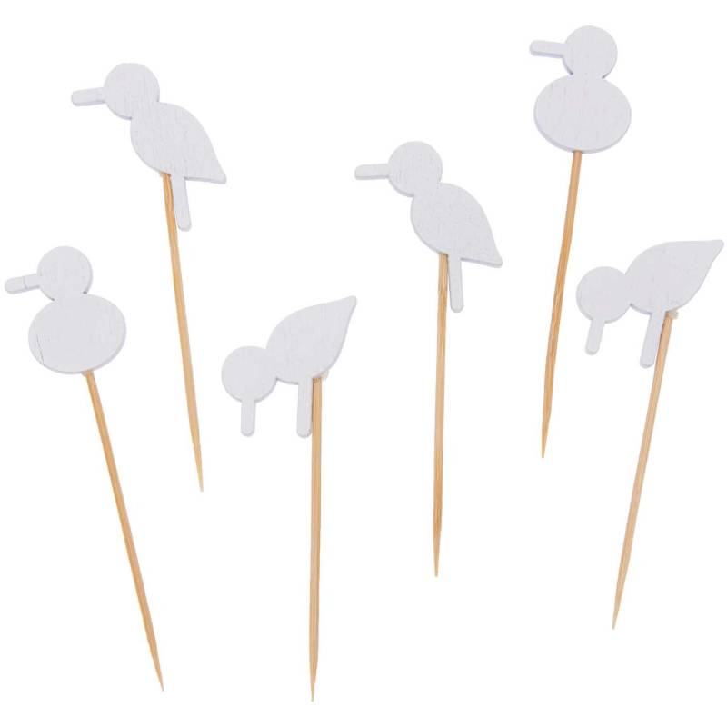 Deko-Picker Möwe Mix weiß 6,6-7,3cm 6 Stück von Rico Design