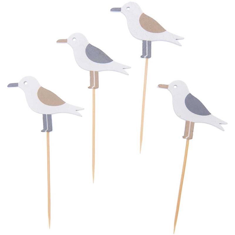 Deko-Picker Möwe natur 8cm 4 Stück von Rico Design