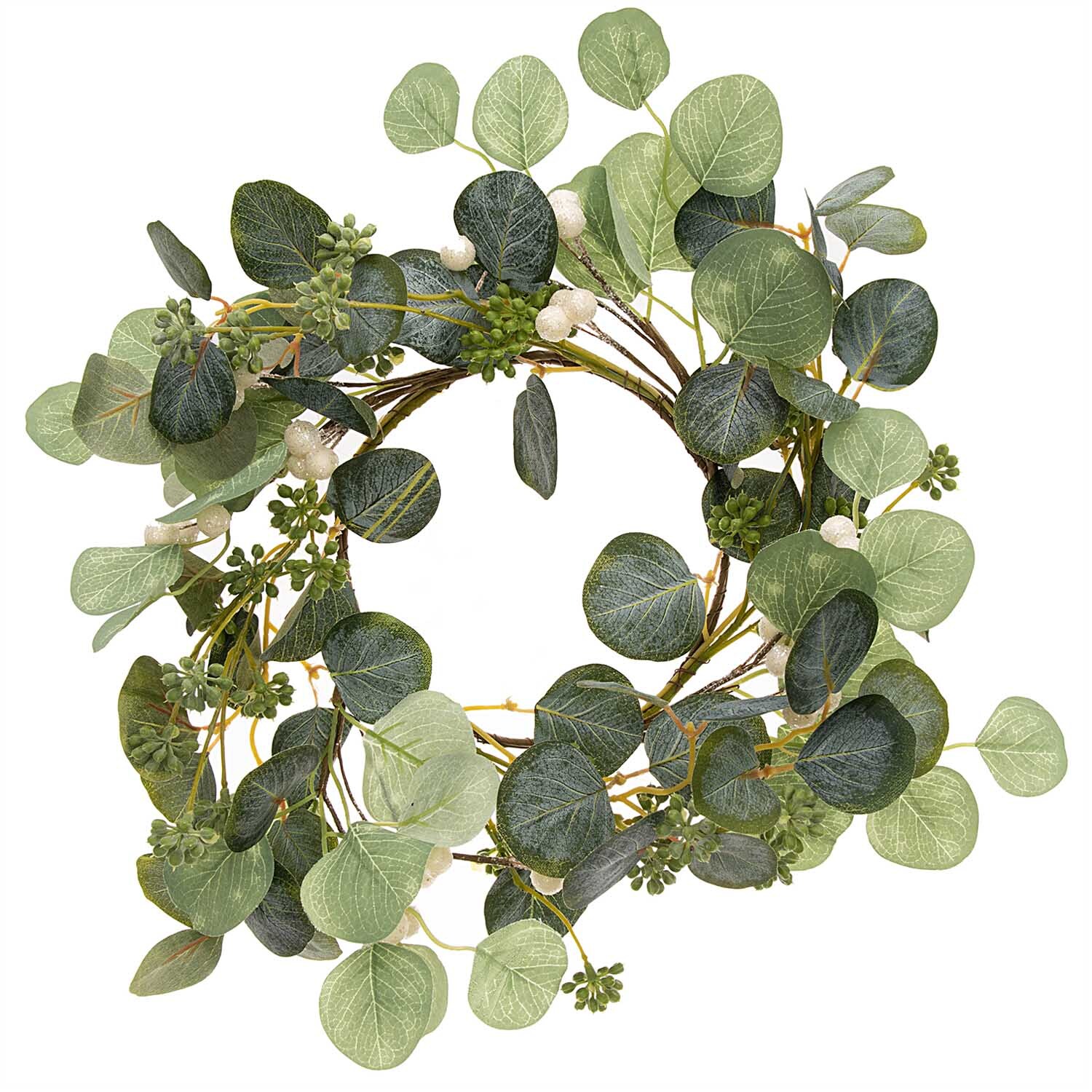 Eukalyptuskranz mit Glitter-Beeren weiß Ø17cm Eukalyptuskranz mit Glitter-Beeren weiß Ø17cm von Rico Design