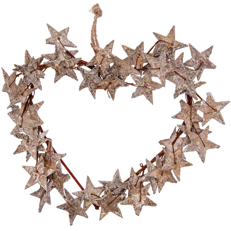 Herz mit Birkensternen 30cm Herz mit Birkensternen 30cm von Rico Design