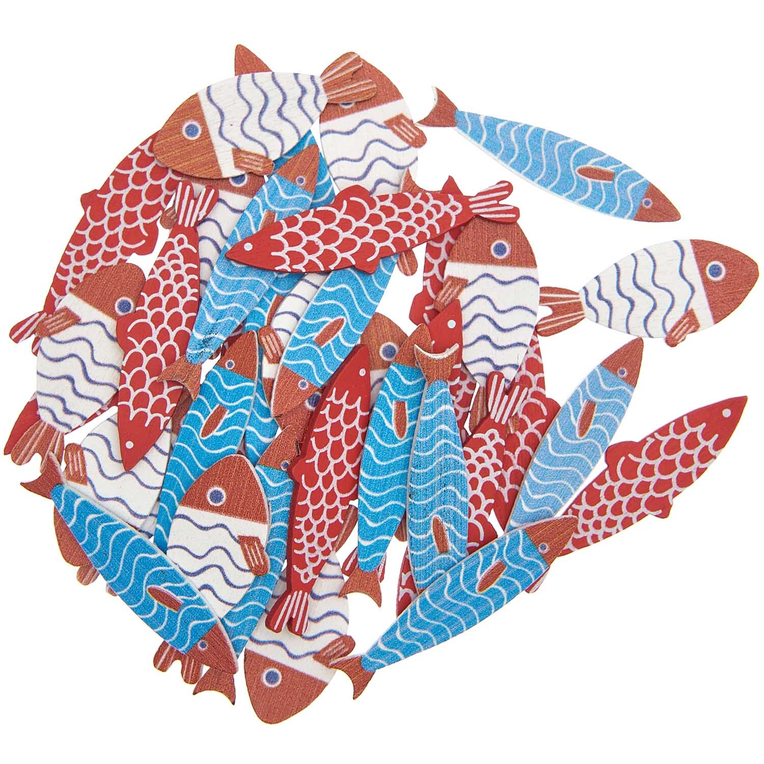 Holzstreu Fisch rot-blau 36 Stück Holzstreu Fisch rot-blau 36 Stück von Rico Design