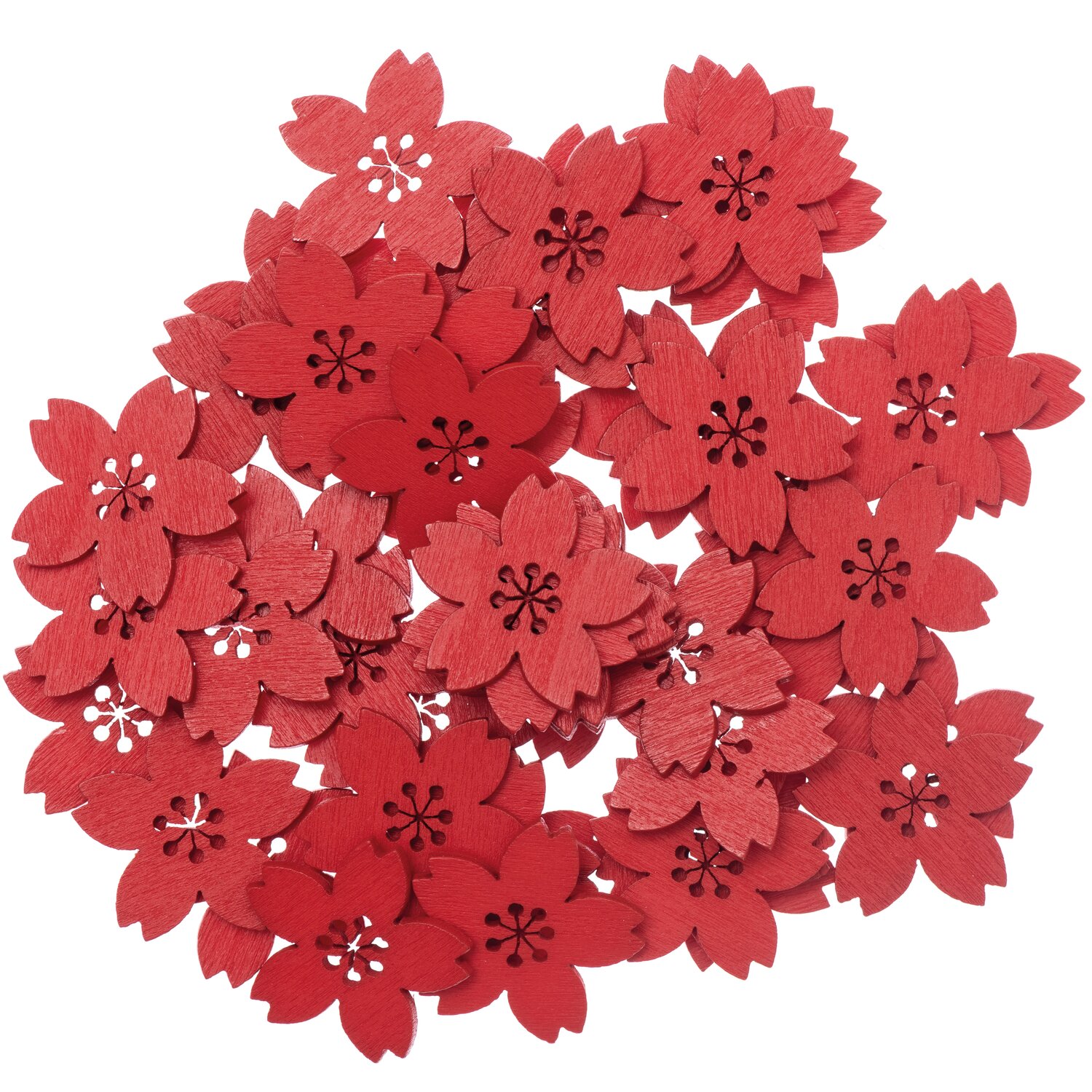 Rico Design Holzstreu Kirschblüte 48 Stück Rot von Rico Design