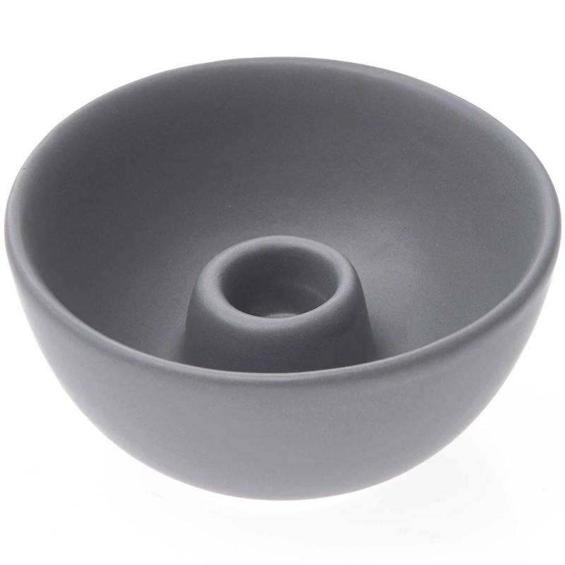 Keramik Kerzenhalter Schale grau 10x10x5cm von Rico Design