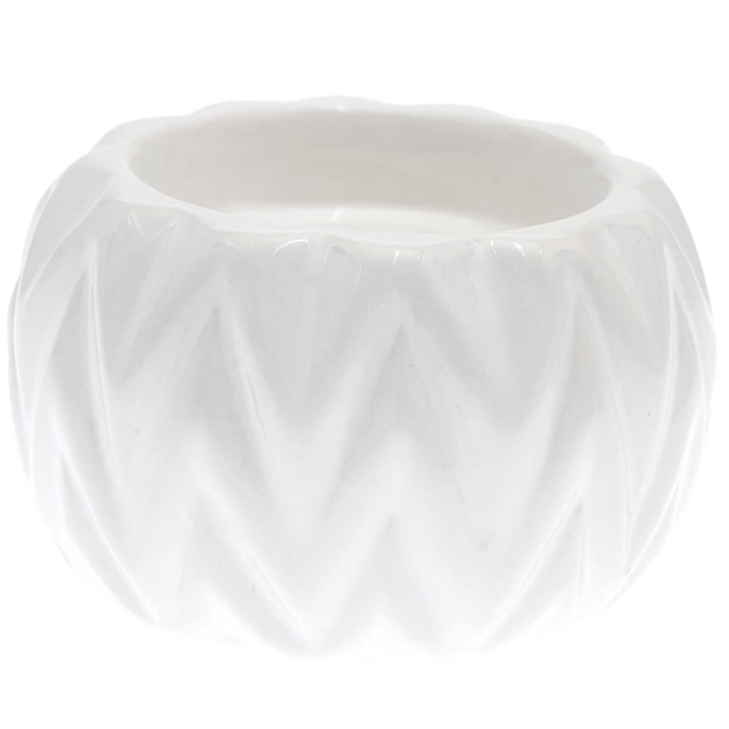 Porzellan-Teelichthalter weiß 9x9x5,5cm von Rico Design