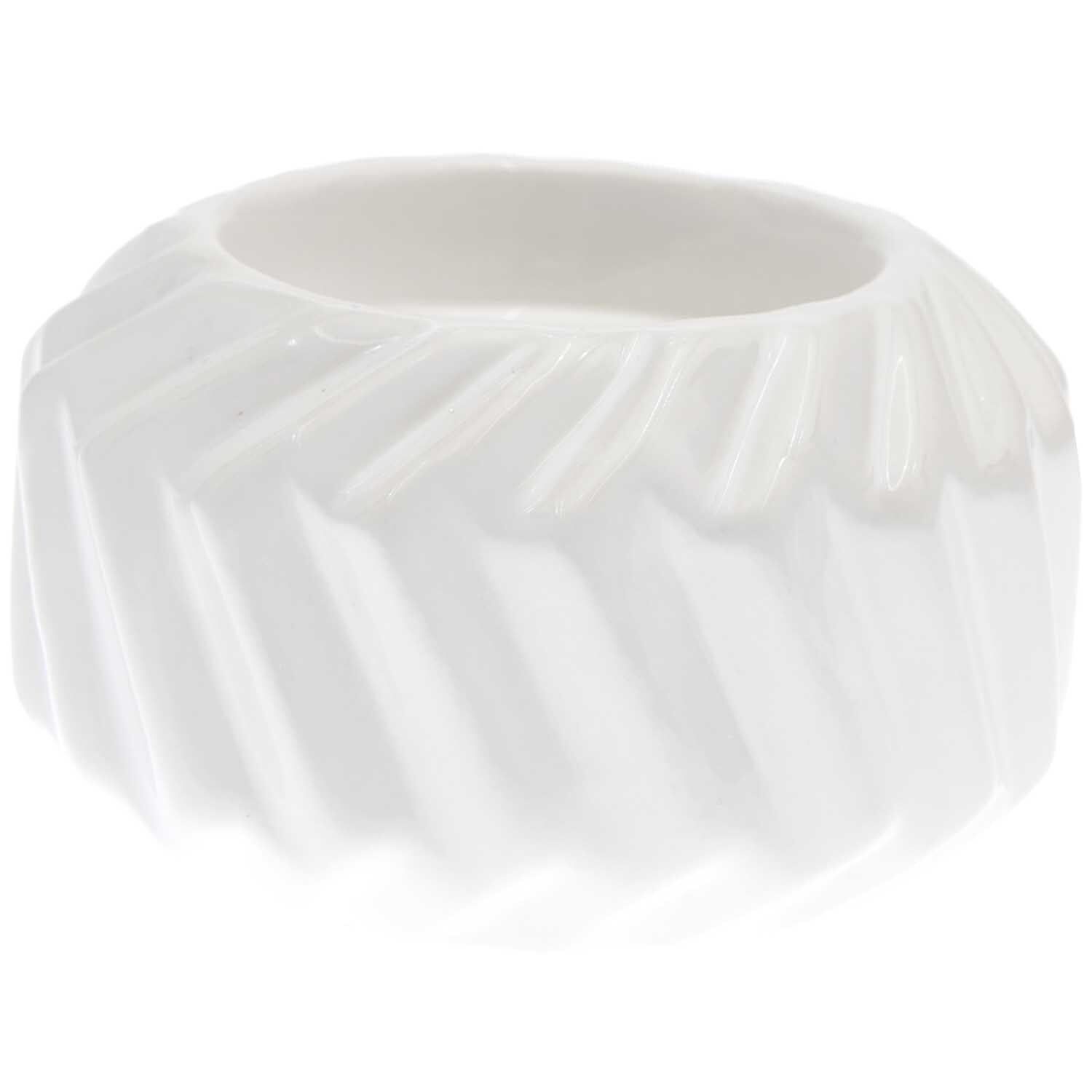 Porzellan-Teelichthalter weiß 9x9x5cm von Rico Design
