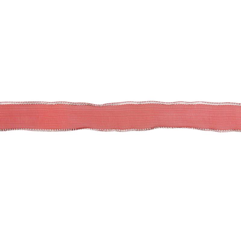 Organzaband mit Drahtkante Rot/Silber von Rico Design