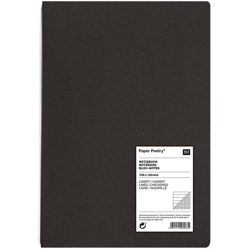 Paper Poetry 2in1 Notizbuch schwarz A5 80 Blatt Paper Poetry 2in1 Notizbuch schwarz A5 80 Blatt von Rico Design