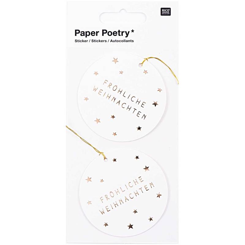 Paper Poetry 3D Sticker Etikett gold rund Hot Foil von Rico Design