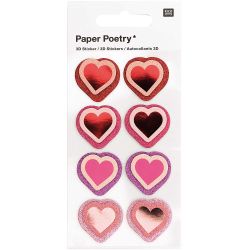 Paper Poetry 3D-Sticker Herzen Glitter 8 Stück Paper Poetry 3D-Sticker Herzen Glitter 8 Stück von Rico Design
