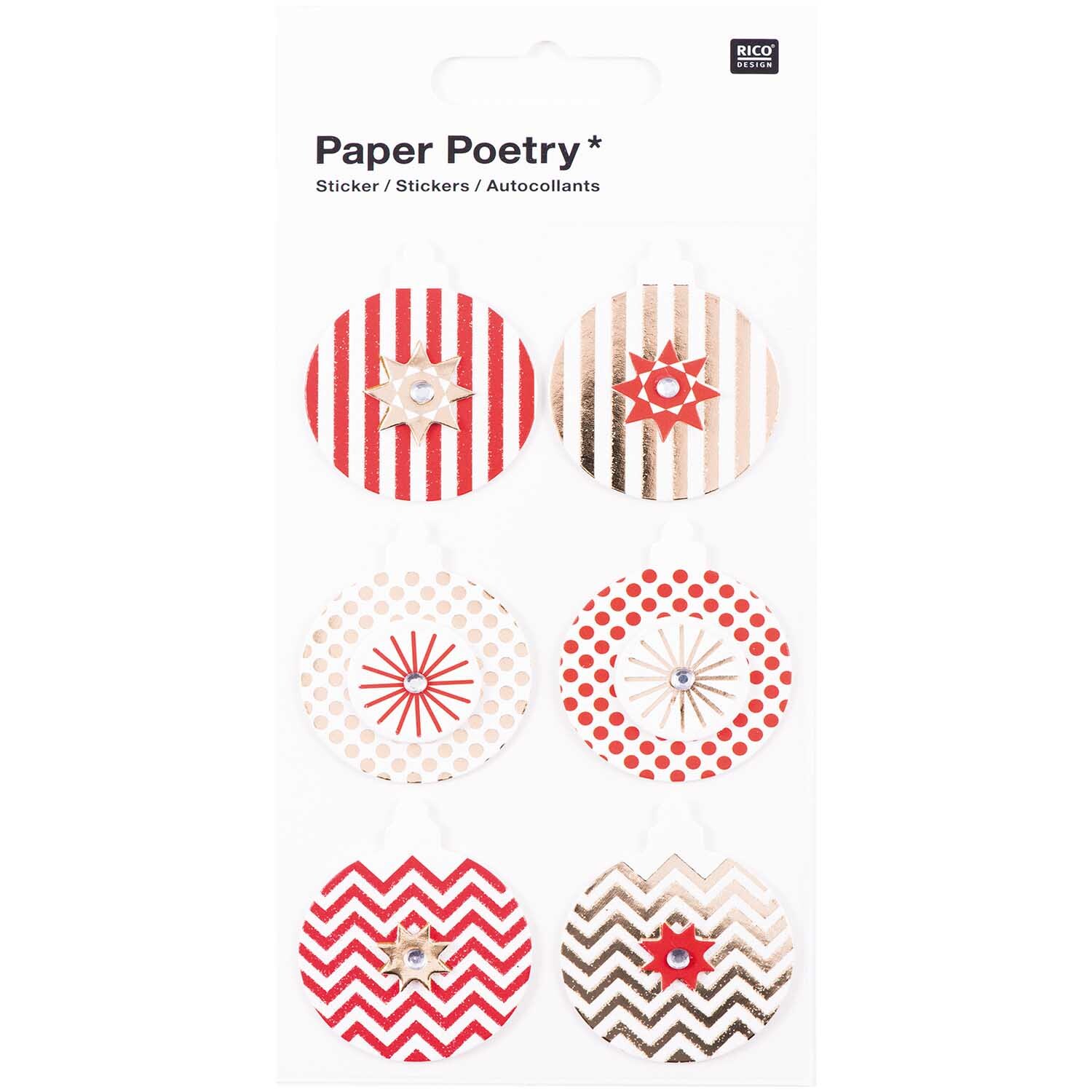Paper Poetry 3D Sticker Kugeln rot-gold Hot Foil Paper Poetry 3D Sticker Kugeln rot-gold Hot Foil von Rico Design