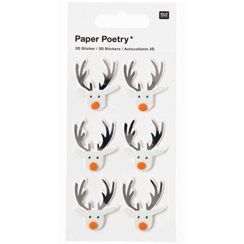 Paper Poetry 3D Sticker Rentier mint von Rico Design