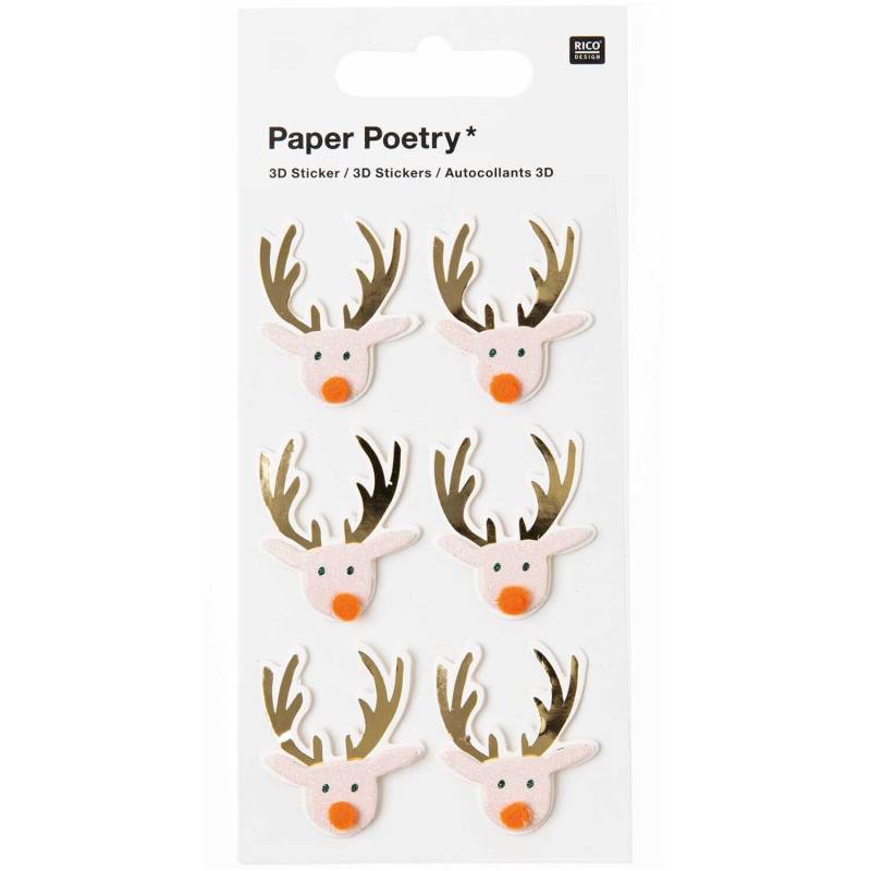 Paper Poetry 3D Sticker Rentier puder von Rico Design
