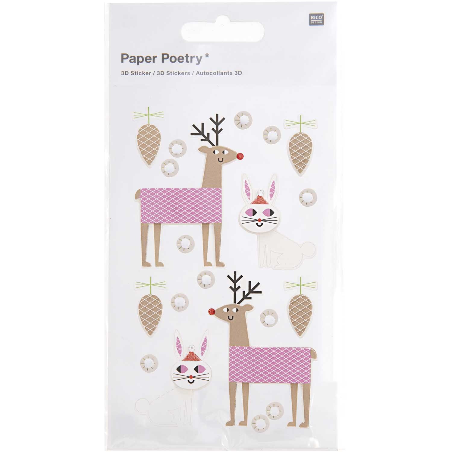 Paper Poetry 3D-Sticker Rentiere 1 Blatt Paper Poetry 3D-Sticker Rentiere 1 Blatt von Rico Design