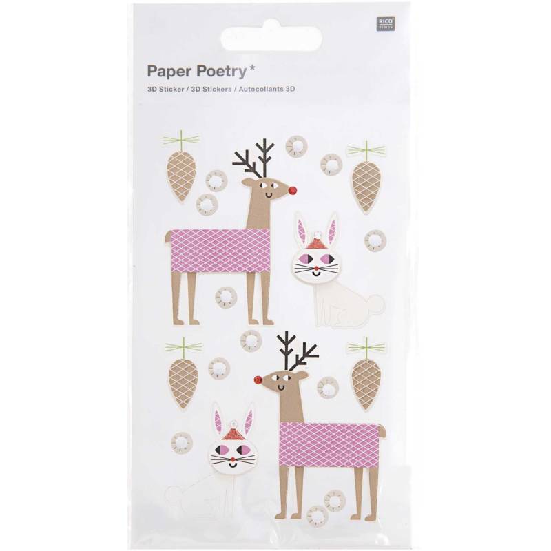 Paper Poetry 3D-Sticker Rentiere 1 Blatt Paper Poetry 3D-Sticker Rentiere 1 Blatt von Rico Design