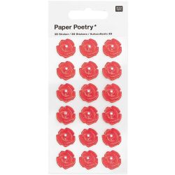 Paper Poetry 3D-Sticker Rosen mit Perle rot 18 Stück Paper Poetry 3D-Sticker Rosen mit Perle rot 18 Stück von Rico Design