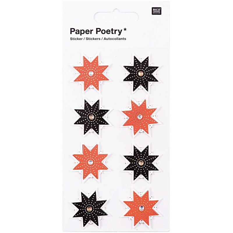 Paper Poetry 3D Sticker Sterne schwarz-rot Hot Foil Paper Poetry 3D Sticker Sterne schwarz-rot Hot Foil von Rico Design