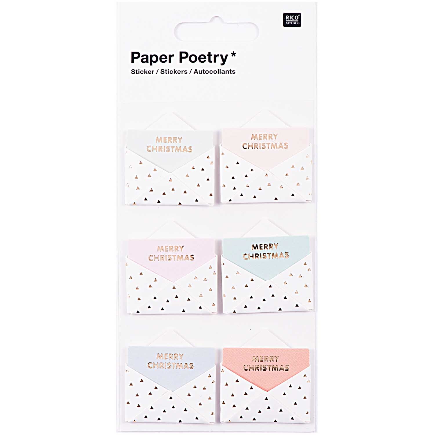 Paper Poetry 3D Sticker Umschläge pastell Hot Foil von Rico Design