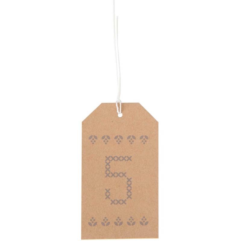 Paper Poetry Adventskalender Anhänger 24 Stück Kraftpapier von Rico Design