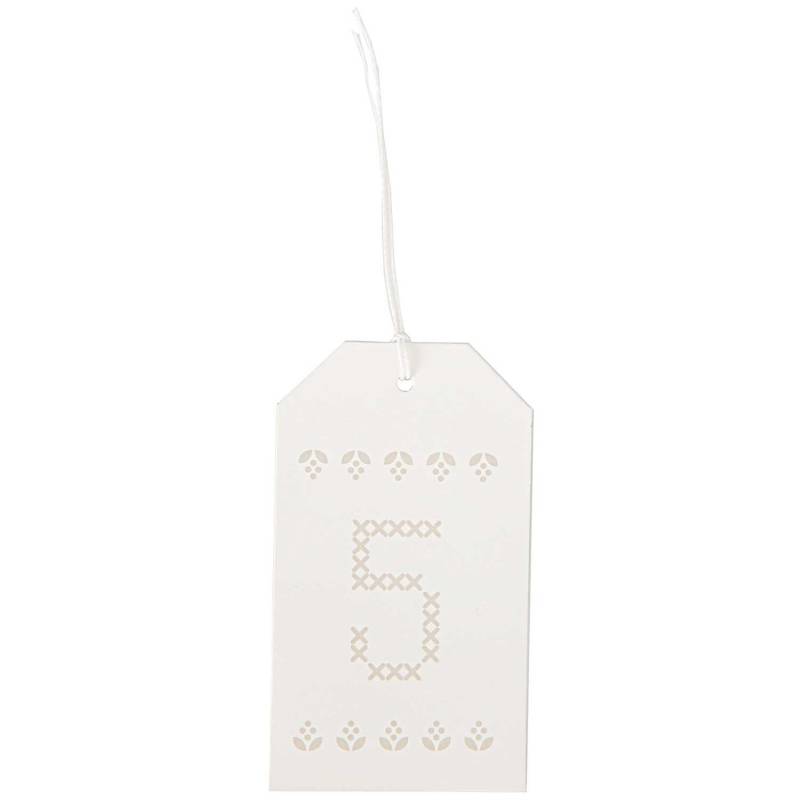 Paper Poetry Adventskalender Anhänger creme 24 Stück von Rico Design