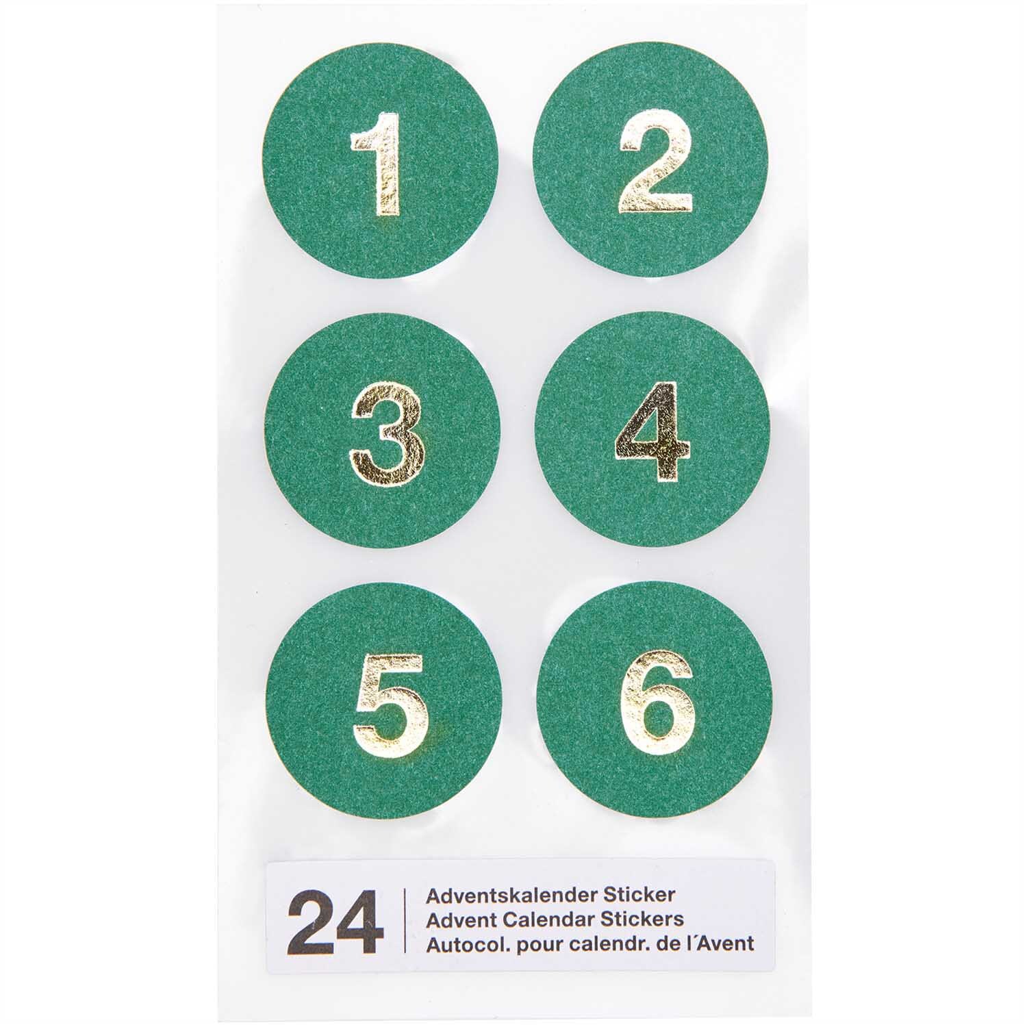 Rico Design Paper Poetry Adventskalender Sticker Zahlen 1-24 Grün von Rico Design