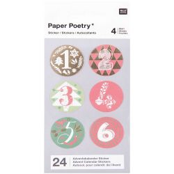 Paper Poetry Adventskalender Sticker rot-grün 24 Stück von Rico Design