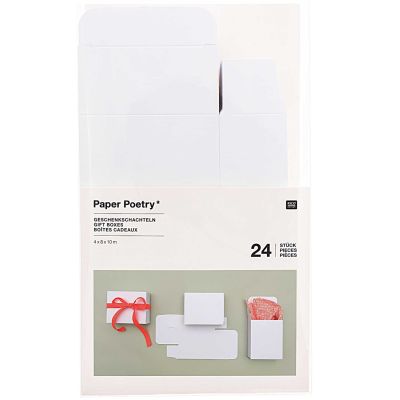 Paper Poetry Adventskalender Boxen Set 24teilig weiß von Rico Design