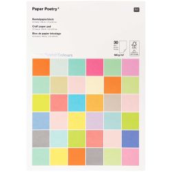 Paper Poetry Bastelblock Super Pastel Colours A4 180g/m² 30 Blatt von Rico Design
