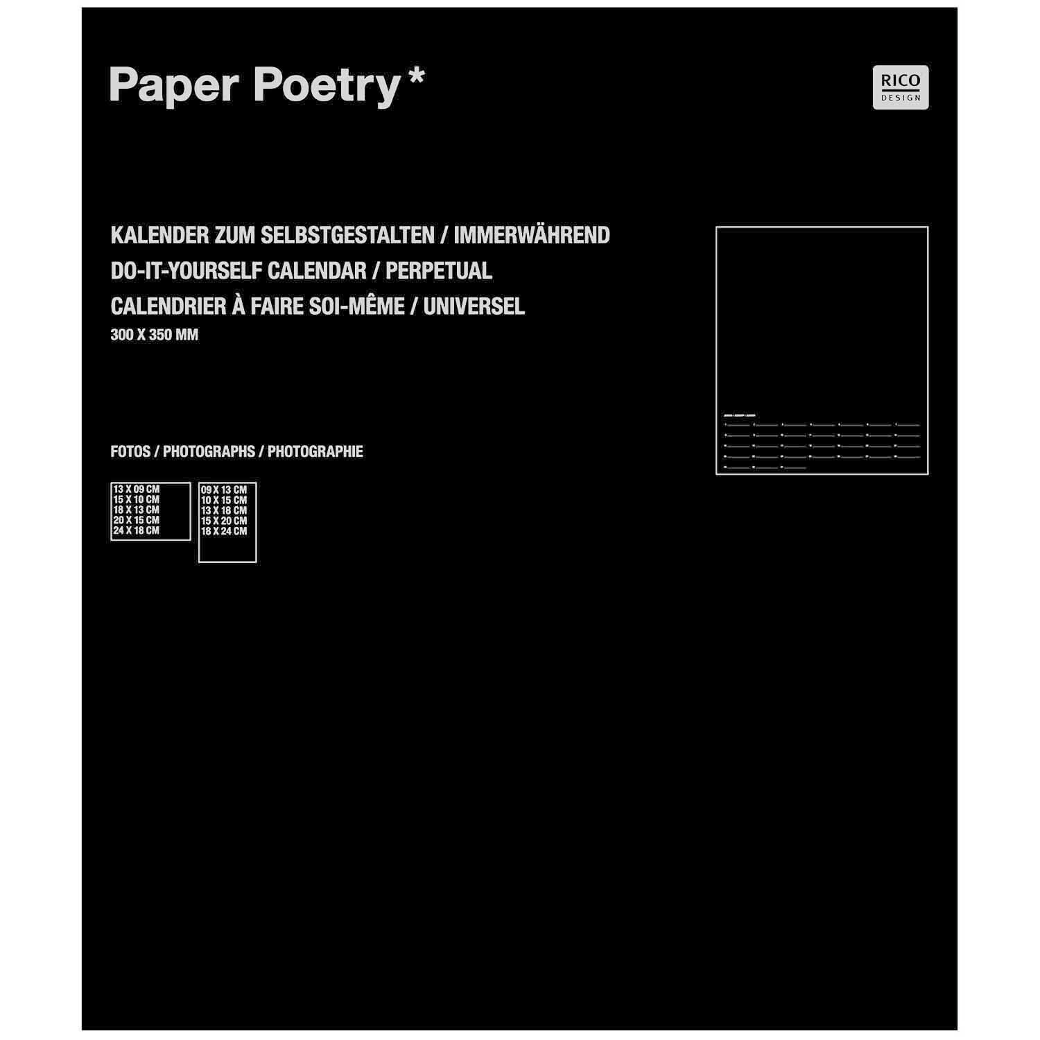 Paper Poetry Bastelkalender immerwährend schwarz 30x35cm Paper Poetry Bastelkalender immerwährend schwarz 30x35cm von Rico Design
